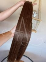 Cabelo Telado/Tecido Castanho Natural Claro Fibra Russa 70cm 150g - Imagem 4