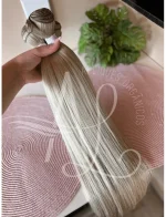 Cabelo Telado/Tecido Loiro Pérola Platinado Liso Fibra Russa Ultra Realista. 70cm 150g - Imagem 3