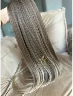 Aplique Rabo de Cavalo Loiro escuro + pontas claras Liso Fibra Russa - Imagem 4