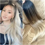 Aplique Rabo de Cavalo Ombre Hair Loiro Pérola Liso Fibra Russa.
