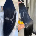 Cabelo Telado/Tecido Preto  Liso Fibra Russa 70cm 150g