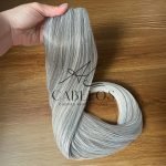 Cabelo Telado/Tecido Mesclado Acizentado T18-56C Liso Fibra Russa 70cm 150g - Imagem 6