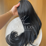 Aplique Rabo de Cavalo Ary Preto 60cm 140g Fibra Europeia. - Imagem 3