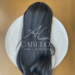 Aplique Rabo de Cavalo Ary Preto 60cm 140g Fibra Europeia. - Imagem 4