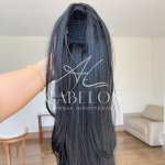 Aplique Rabo de Cavalo Ary Preto 60cm 140g Fibra Europeia. - Imagem 5