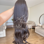 Aplique Rabo de Cavalo Ary Castanho Claro 60cm 140g Fibra Europeia. - Imagem 7