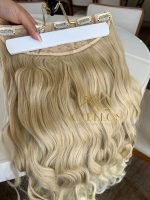 Mega Hair Tic-Tac Loiro Pérola Claro Ondulado Fibra Bio Luxo Prime. - Imagem 2