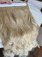 Mega Hair Tic-Tac Loiro Pérola Claro Ondulado Fibra Bio Luxo Prime. - Imagem 4