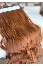 Mega Hair Tic-Tac Ruivo Cobreado Ondulado Fibra Bio Luxo Prime. - Imagem 2