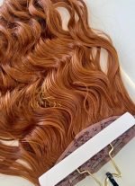Mega Hair Tic-Tac Ruivo Cobreado Ondulado Fibra Bio Luxo Prime. - Imagem 3