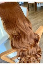 Mega Hair Tic-Tac Ruivo Cobreado Ondulado Fibra Bio Luxo Prime. - Imagem 4