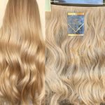 Mega Hair Tic-Tac + Fio Invisible Fibra Russa Suzan 50cm 120g- Loiro Dourado.