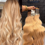 Cabelo Telado/Tecido Loiro Pérola #2 Ondulado Fibra Russa 60cm 200g #55.