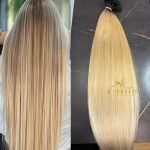 Cabelo Telado/Tecido Fibra Europeia Liso 75cm Loiro Pérola 27/613