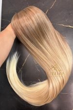 Cabelo Telado/Tecido Fibra Europeia Liso 75cm Loiro Mesclado 30/613 - Imagem 5