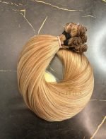 Cabelo Telado/Tecido Fibra Europeia Liso 75cm Loiro Mesclado 30/613 - Imagem 2