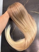 Cabelo Telado/Tecido Fibra Europeia Liso 75cm Loiro Perola Esfumado 613/613 - Imagem 5