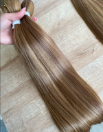 Cabelo Telado/Tecido Loiro Escuro Mel Dourado PBL(16) Liso Fibra Russa 70cm 150g - Imagem 4